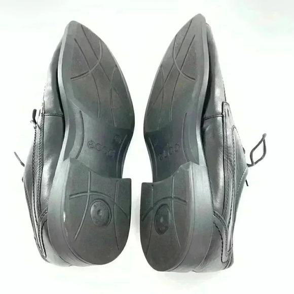 Ecco mens size 44 10-10.5 black leather comfort orthopedic bicycle toe oxfords main image 7